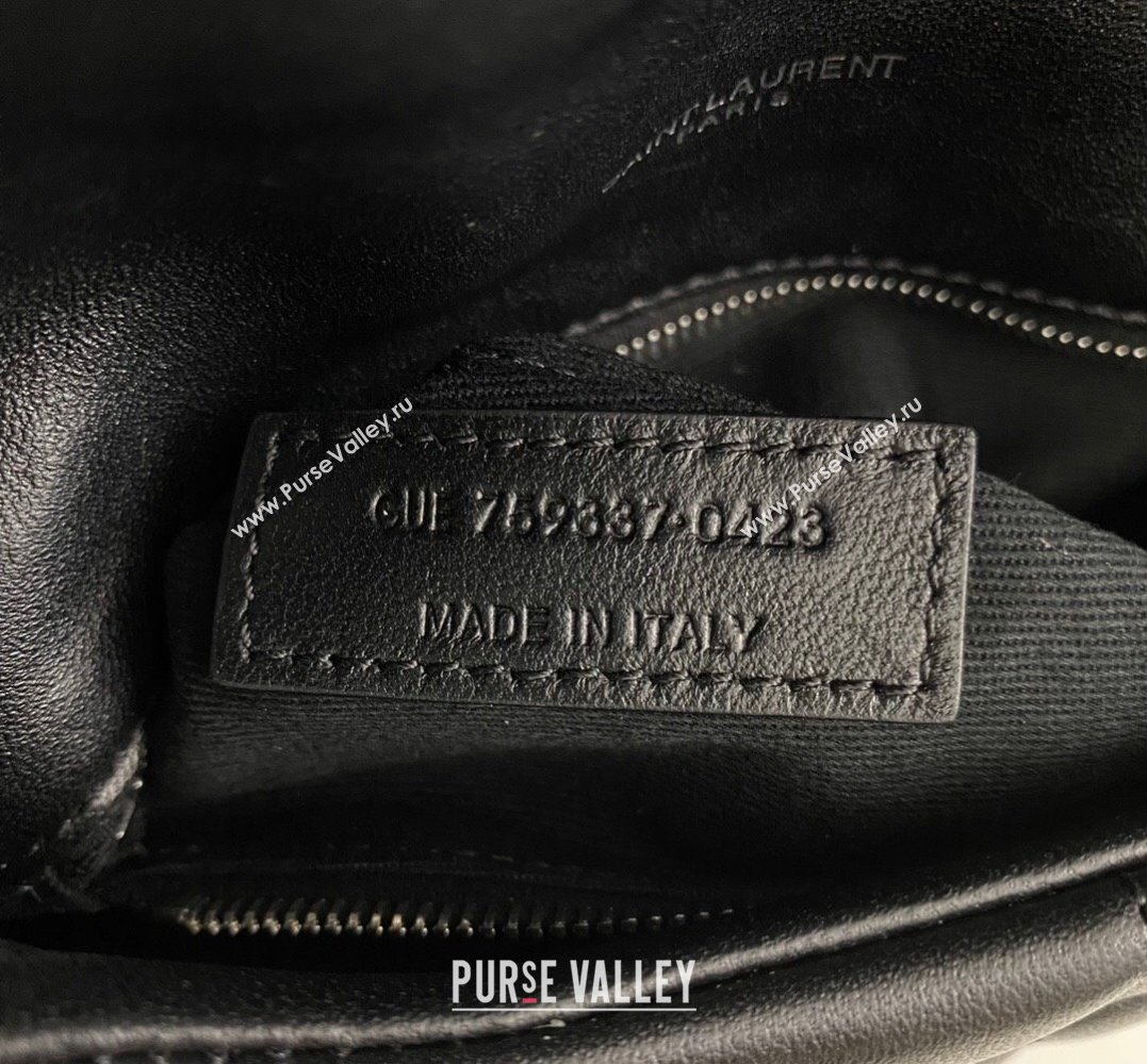 Saint Laurent toy puffer Bag in lambskin 759337 Black/Silver (nana-24010939)