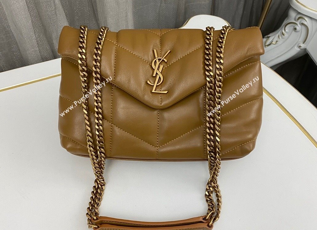 Saint Laurent toy puffer Bag in lambskin 759337 Brown (nana-24010940)