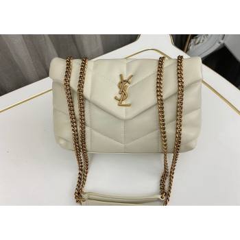 Saint Laurent toy puffer Bag in lambskin 759337 Vintage White/Gold (nana-24010943)