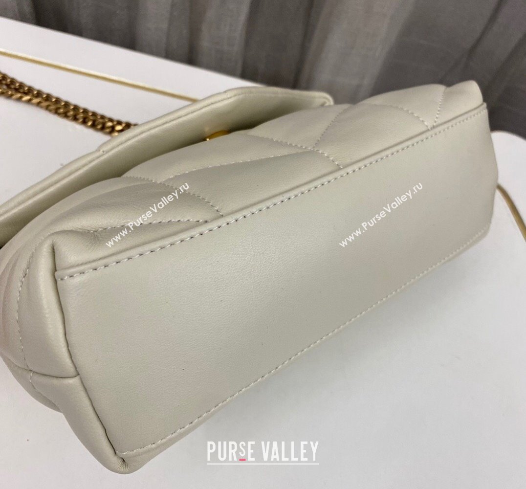 Saint Laurent toy puffer Bag in lambskin 759337 Vintage White/Gold (nana-24010943)