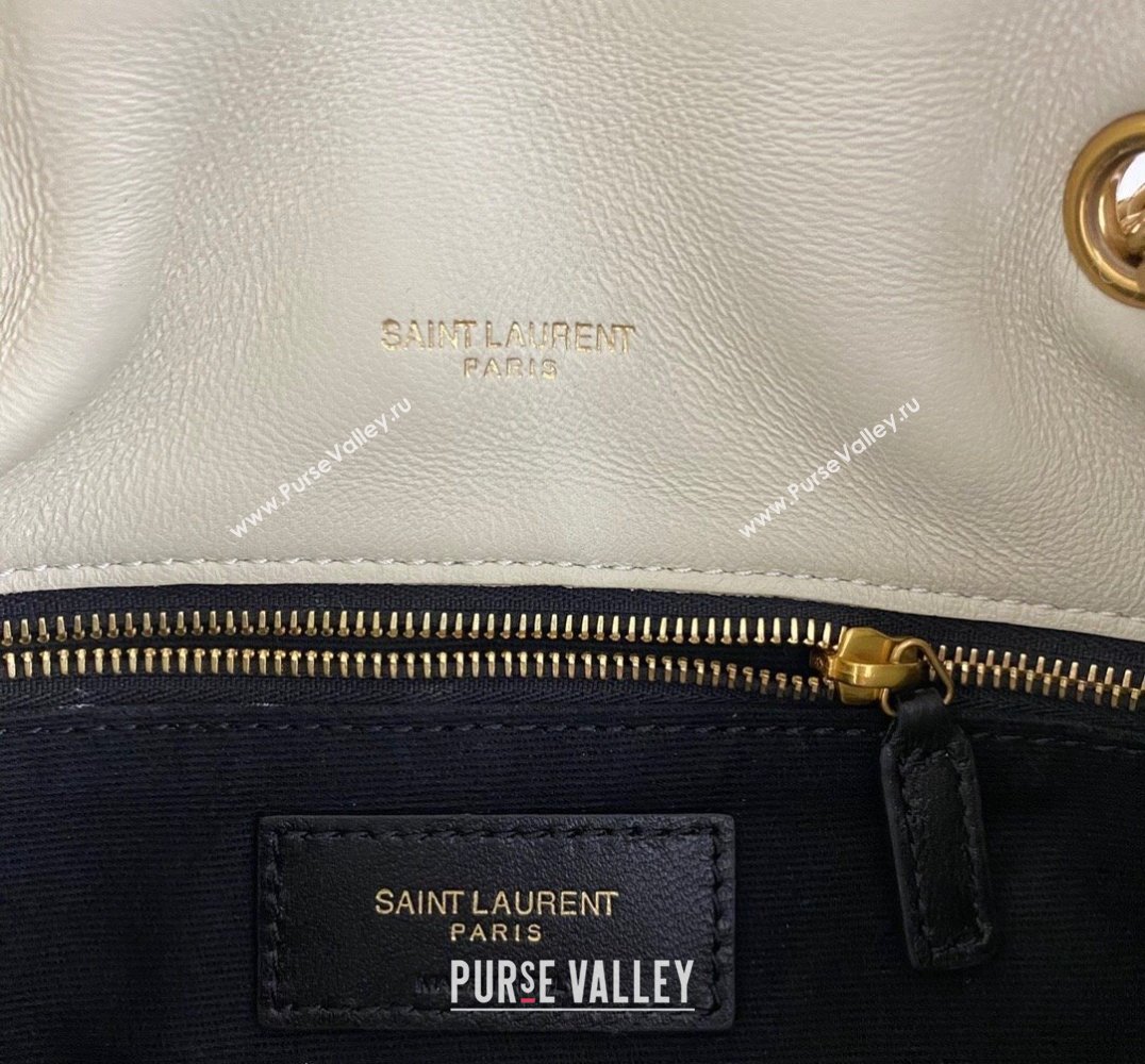 Saint Laurent toy puffer Bag in lambskin 759337 Vintage White/Gold (nana-24010943)