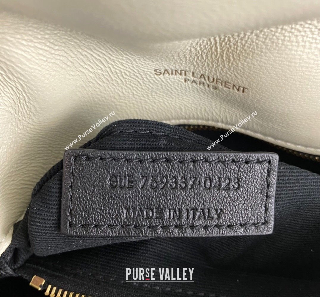 Saint Laurent toy puffer Bag in lambskin 759337 Vintage White/Gold (nana-24010943)