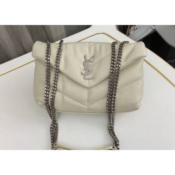 Saint Laurent toy puffer Bag in lambskin 759337 Vintage White/Silver (nana-24010944)