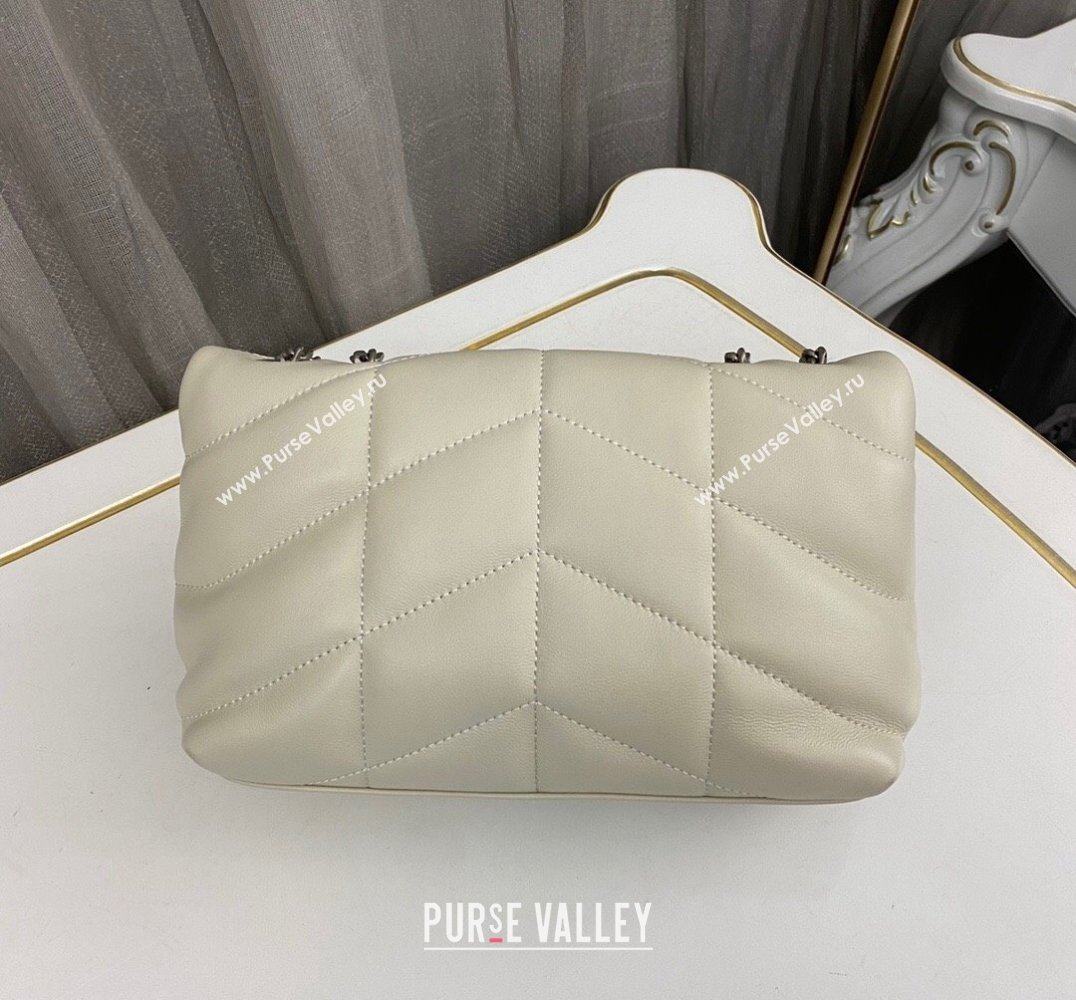 Saint Laurent toy puffer Bag in lambskin 759337 Vintage White/Silver (nana-24010944)