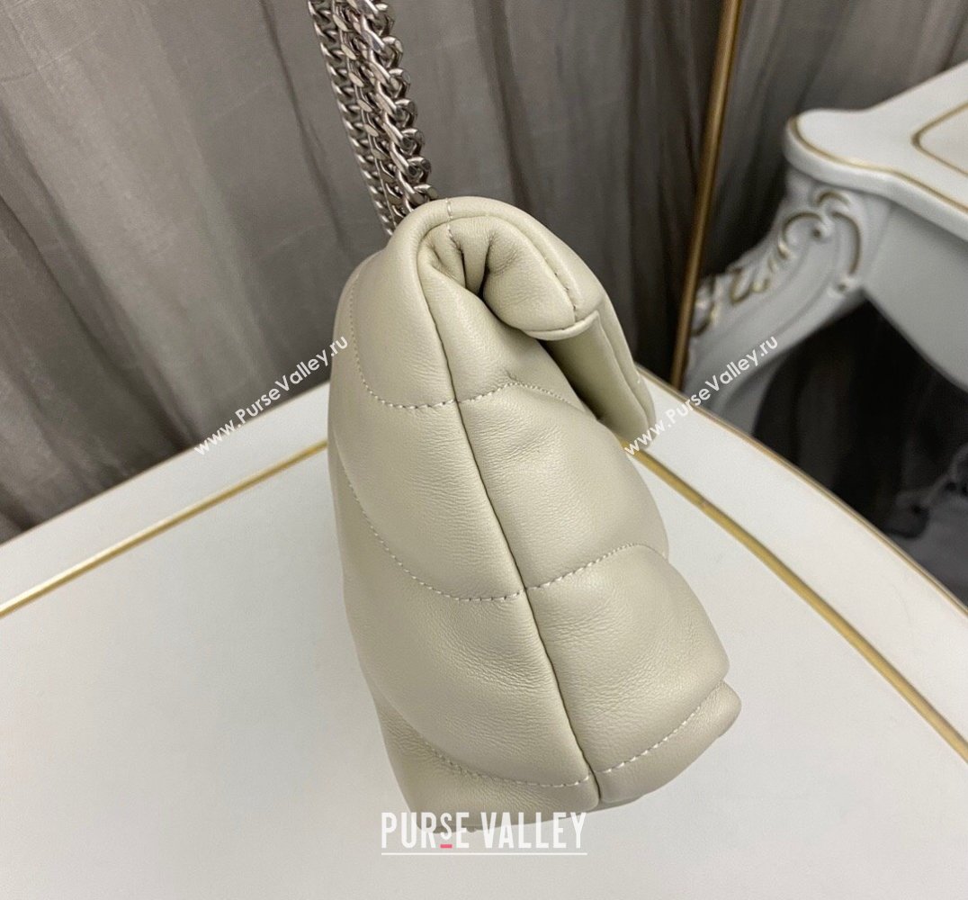 Saint Laurent toy puffer Bag in lambskin 759337 Vintage White/Silver (nana-24010944)