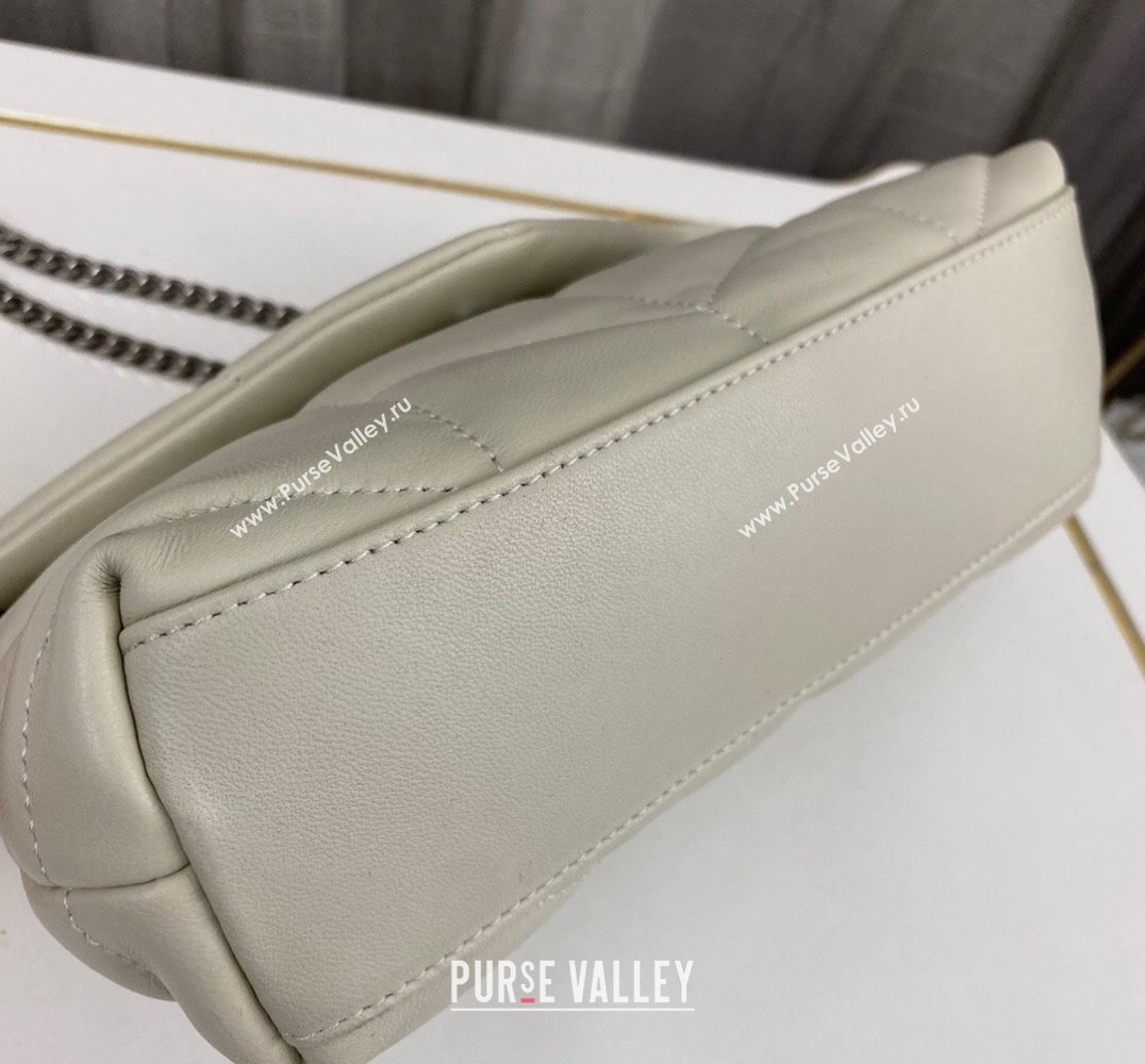 Saint Laurent toy puffer Bag in lambskin 759337 Vintage White/Silver (nana-24010944)