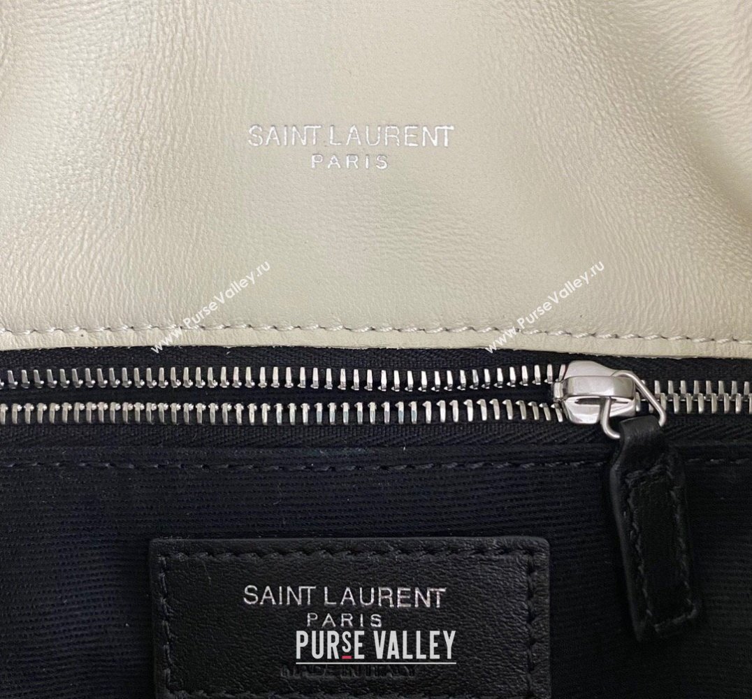 Saint Laurent toy puffer Bag in lambskin 759337 Vintage White/Silver (nana-24010944)