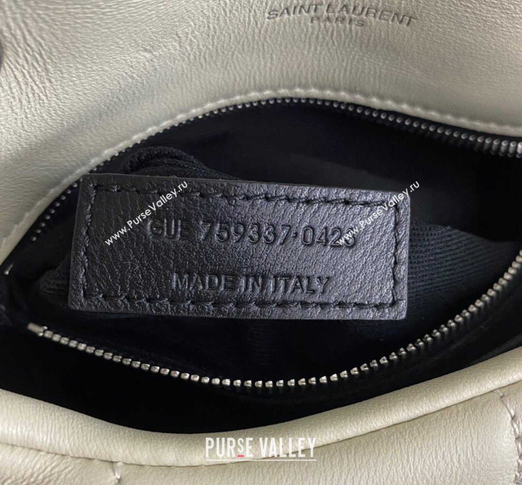 Saint Laurent toy puffer Bag in lambskin 759337 Vintage White/Silver (nana-24010944)