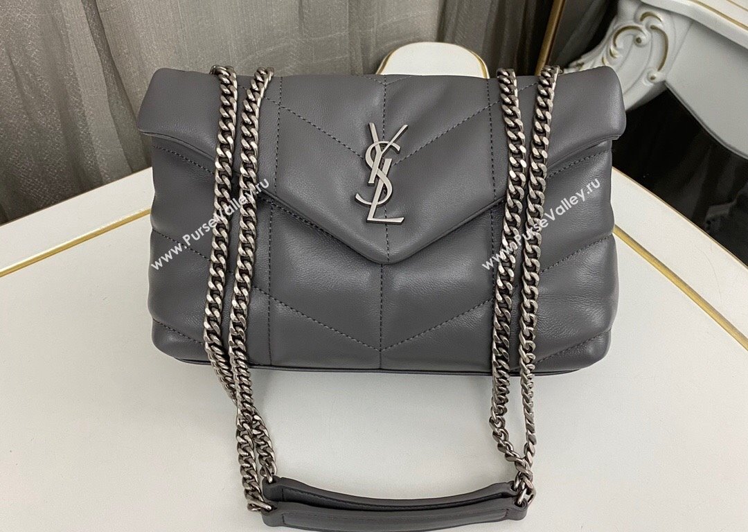 Saint Laurent toy puffer Bag in lambskin 759337 Gray (nana-24010942)