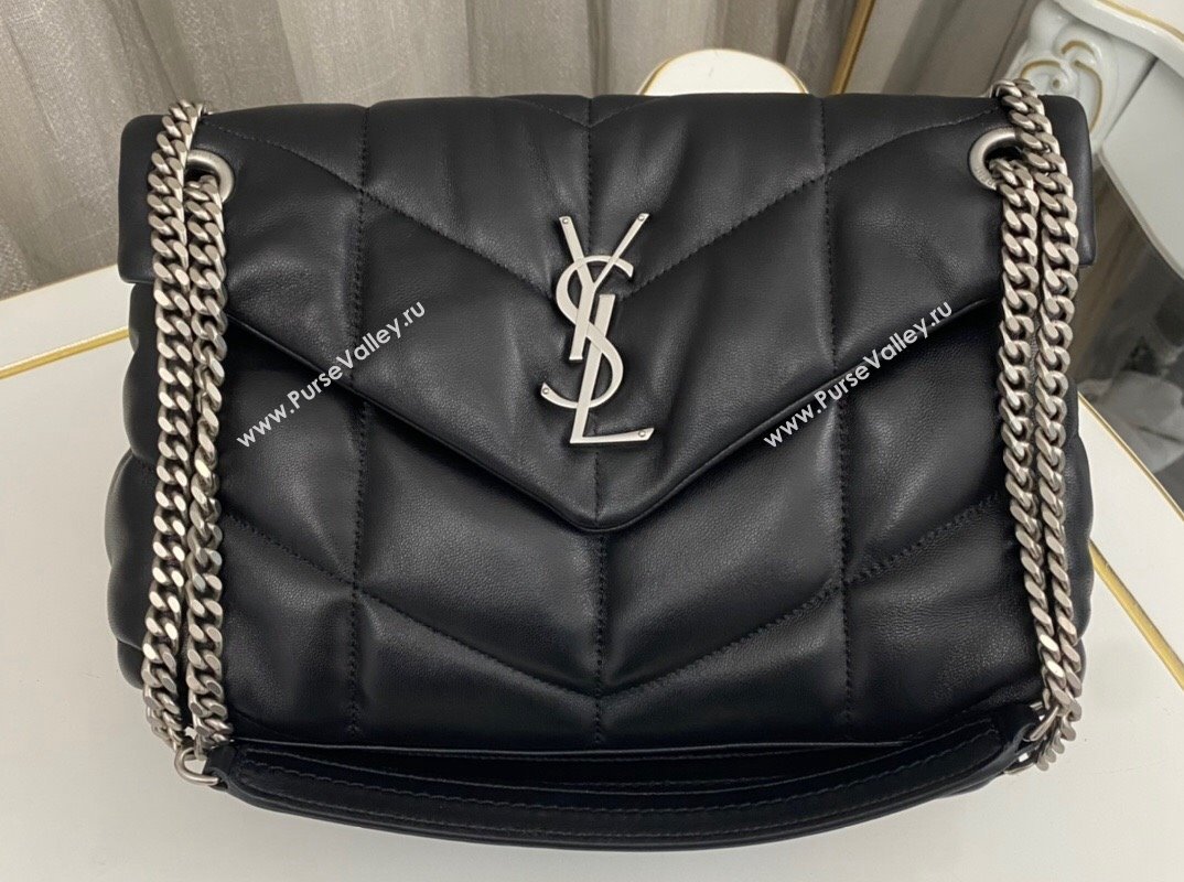 Saint Laurent puffer small Bag in nappa leather 577476 Black/Silver (nana-24010923)