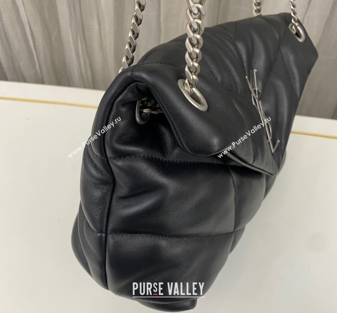 Saint Laurent puffer small Bag in nappa leather 577476 Black/Silver (nana-24010923)