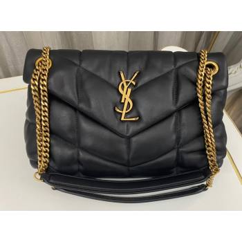 Saint Laurent puffer small Bag in nappa leather 577476 Black/Gold (nana-24010922)