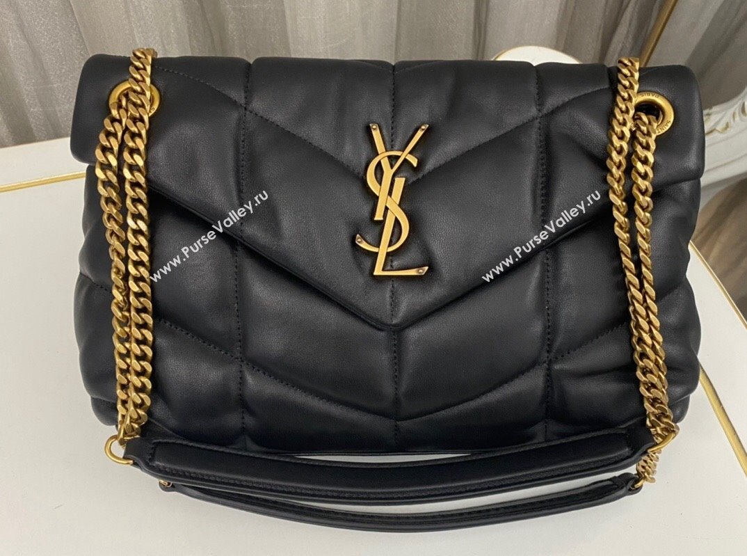 Saint Laurent puffer small Bag in nappa leather 577476 Black/Gold (nana-24010922)