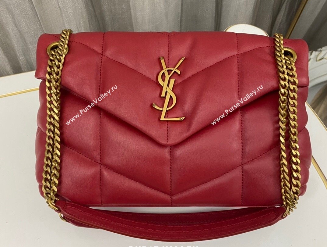 Saint Laurent puffer small Bag in nappa leather 577476 Red (nana-24010927)