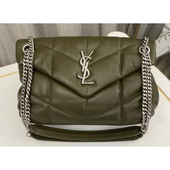 Saint Laurent puffer small Bag in nappa leather 577476 Olive Green/Silver (nana-24010925)