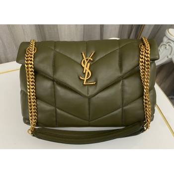 Saint Laurent puffer small Bag in nappa leather 577476 Olive Green/Gold (nana-24010924)