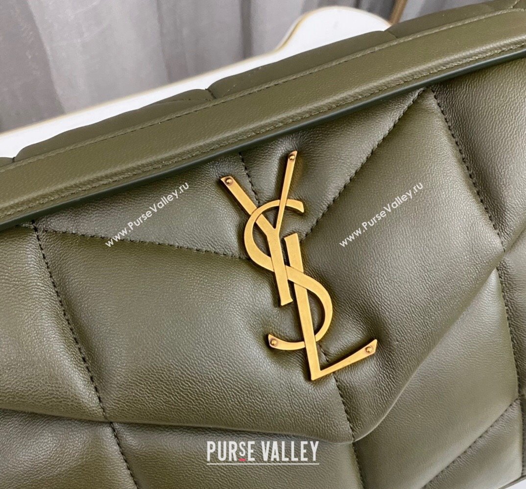 Saint Laurent puffer small Bag in nappa leather 577476 Olive Green/Gold (nana-24010924)