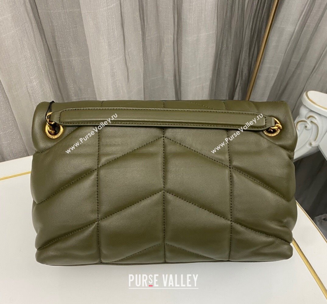 Saint Laurent puffer small Bag in nappa leather 577476 Olive Green/Gold (nana-24010924)