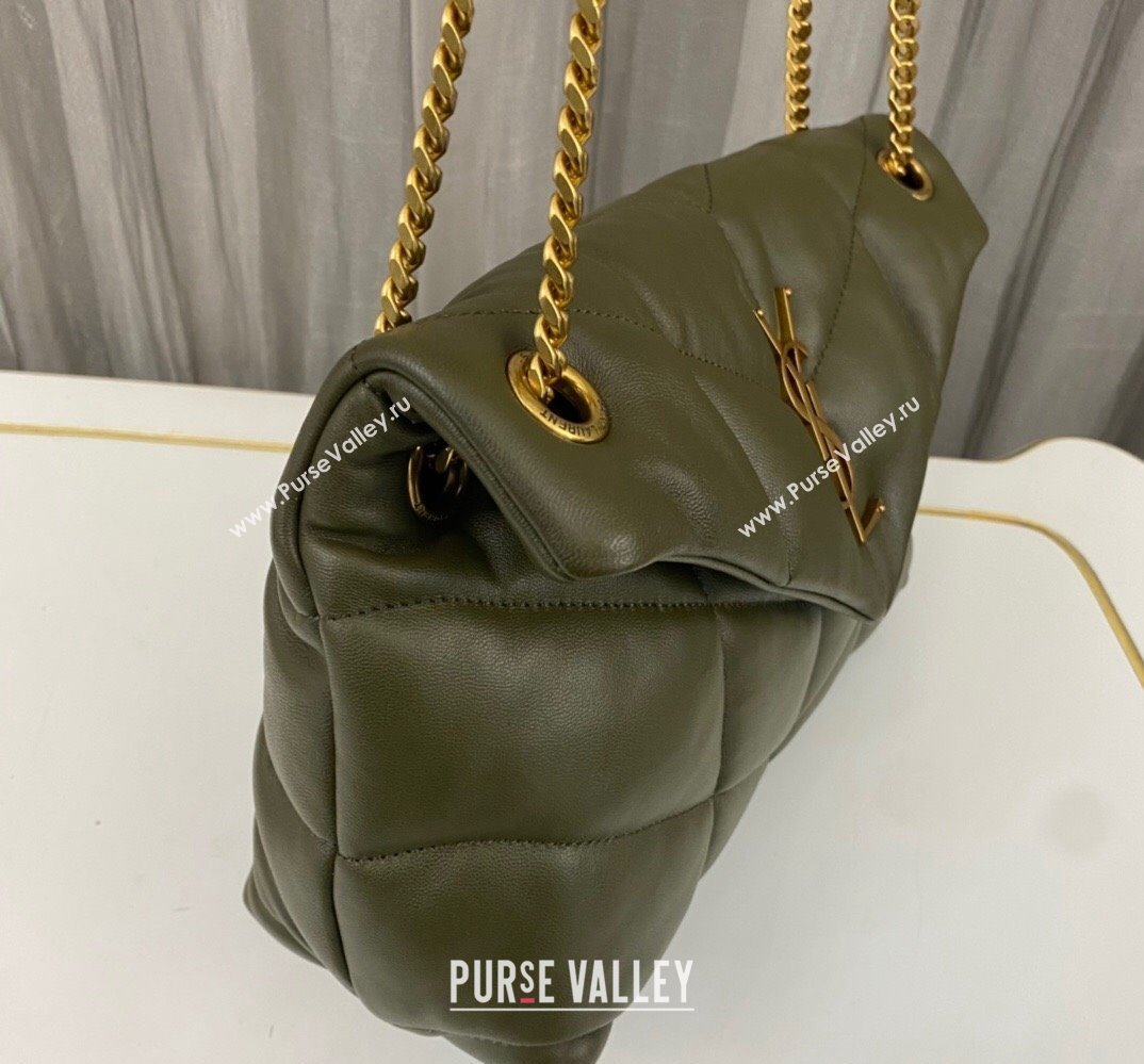 Saint Laurent puffer small Bag in nappa leather 577476 Olive Green/Gold (nana-24010924)