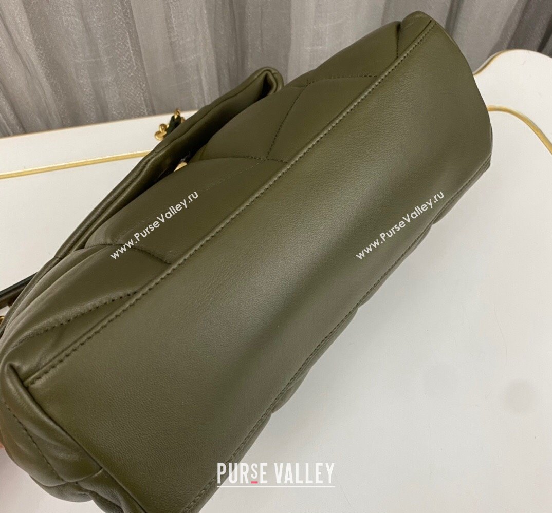 Saint Laurent puffer small Bag in nappa leather 577476 Olive Green/Gold (nana-24010924)