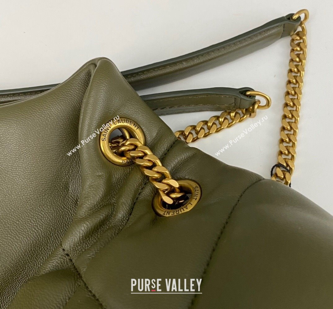 Saint Laurent puffer small Bag in nappa leather 577476 Olive Green/Gold (nana-24010924)