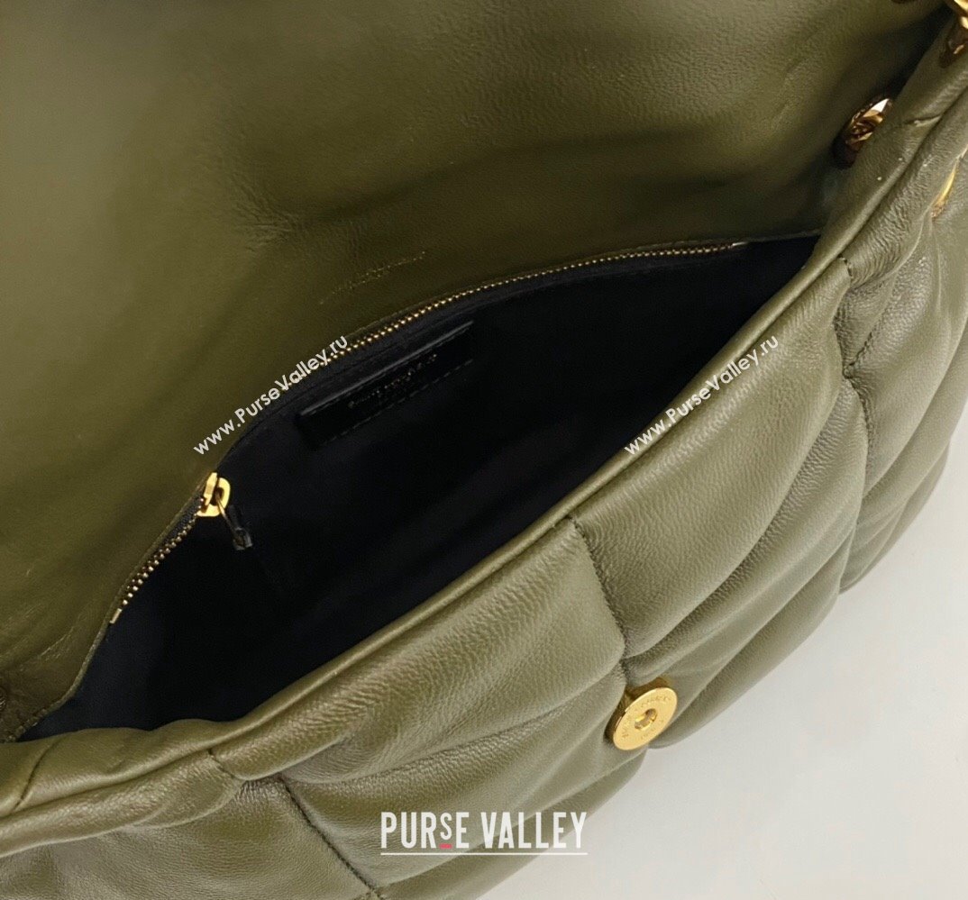 Saint Laurent puffer small Bag in nappa leather 577476 Olive Green/Gold (nana-24010924)