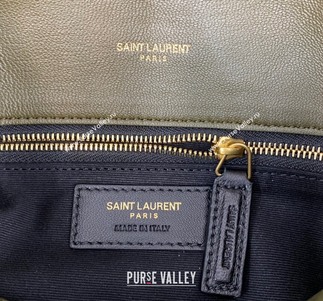 Saint Laurent puffer small Bag in nappa leather 577476 Olive Green/Gold (nana-24010924)