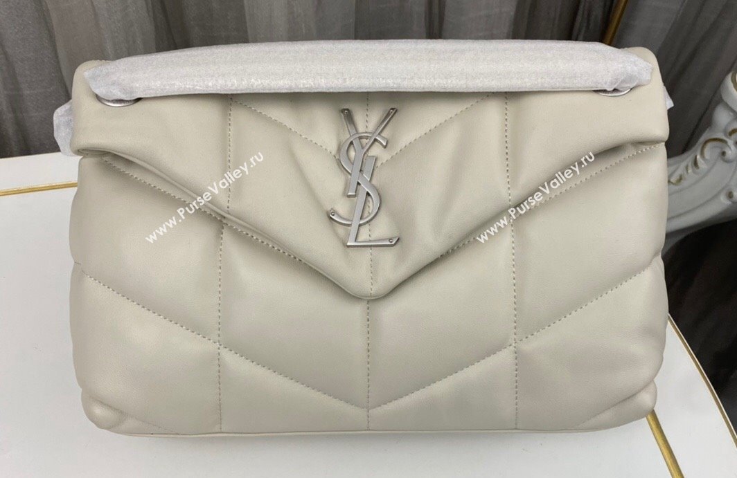 Saint Laurent puffer small Bag in nappa leather 577476 Vintage White/Silver (nana-24010930)