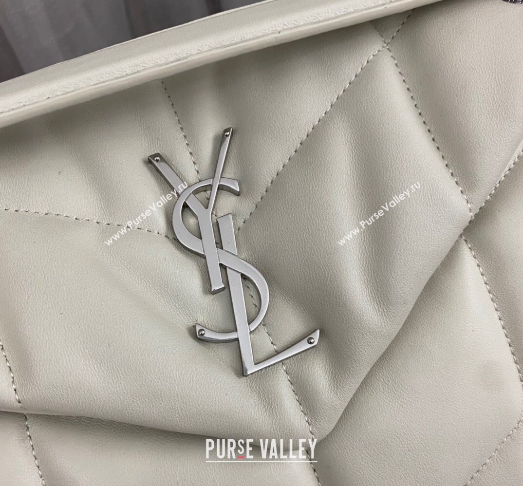 Saint Laurent puffer small Bag in nappa leather 577476 Vintage White/Silver (nana-24010930)