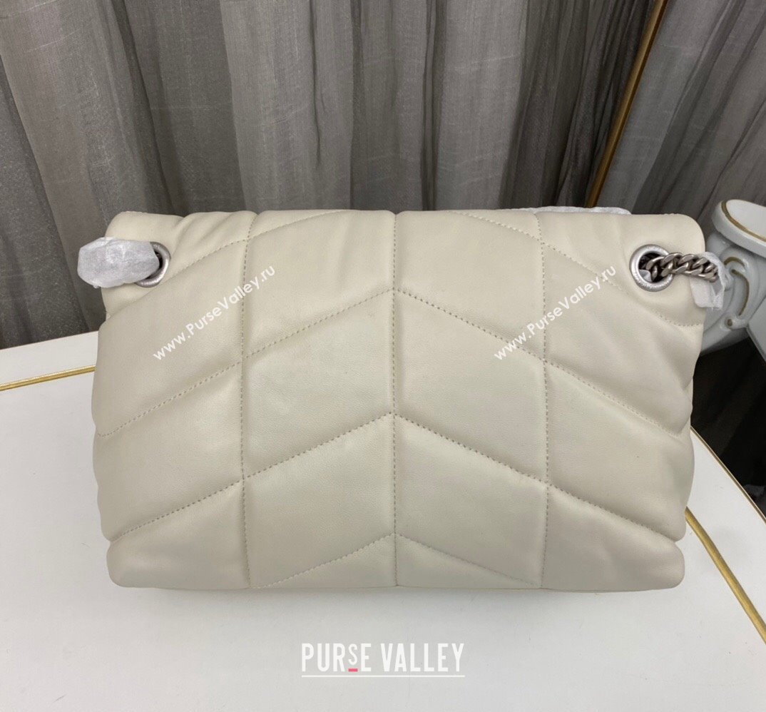 Saint Laurent puffer small Bag in nappa leather 577476 Vintage White/Silver (nana-24010930)