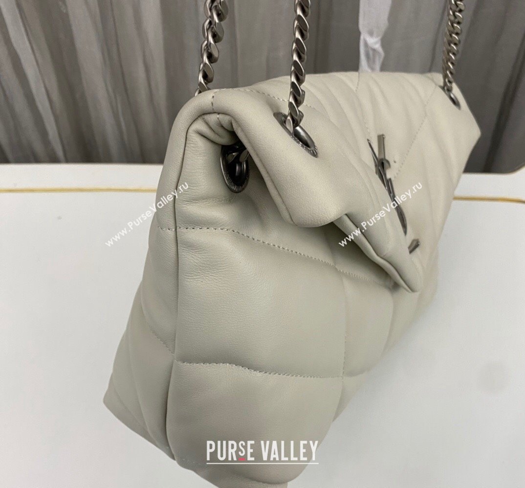 Saint Laurent puffer small Bag in nappa leather 577476 Vintage White/Silver (nana-24010930)