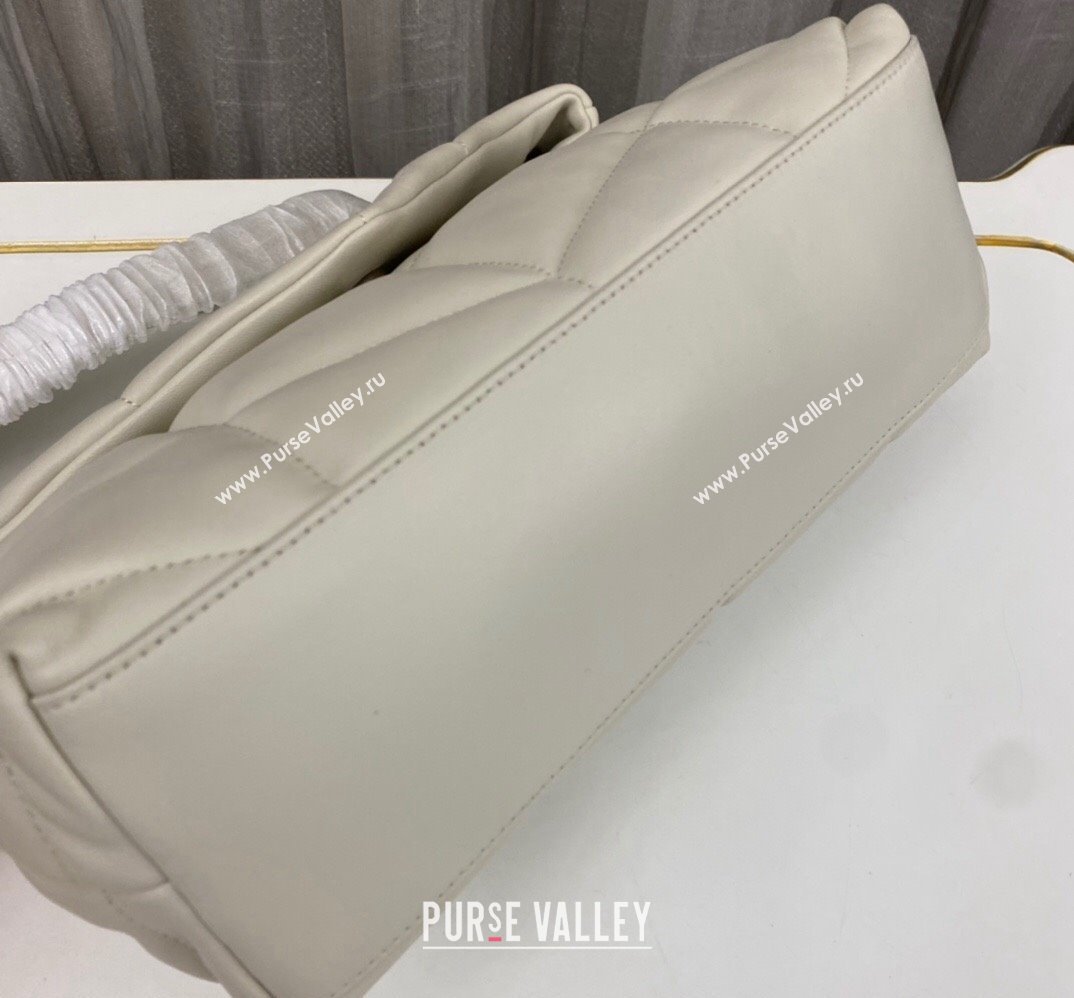 Saint Laurent puffer small Bag in nappa leather 577476 Vintage White/Silver (nana-24010930)