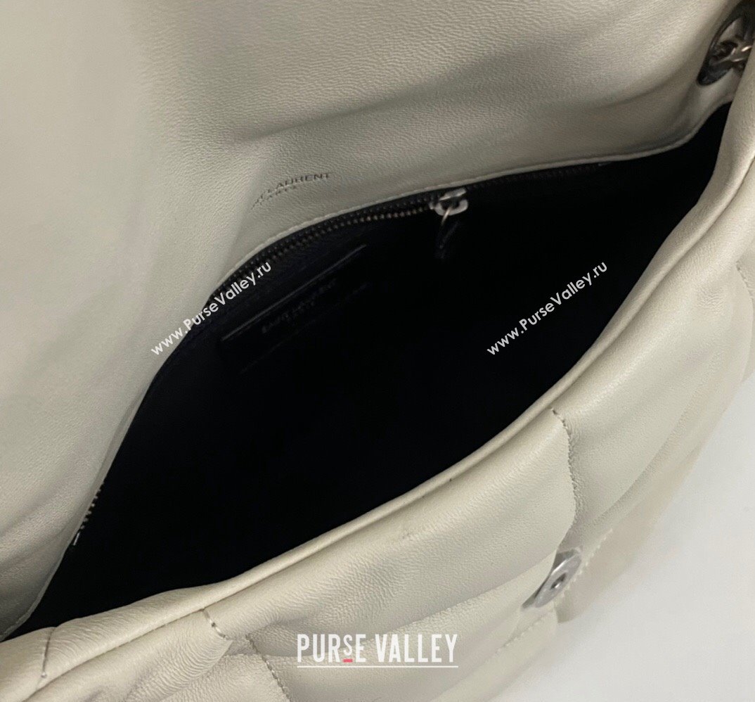 Saint Laurent puffer small Bag in nappa leather 577476 Vintage White/Silver (nana-24010930)