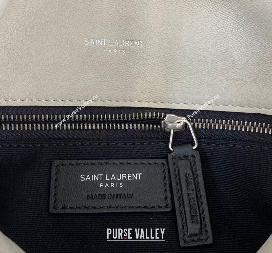 Saint Laurent puffer small Bag in nappa leather 577476 Vintage White/Silver (nana-24010930)