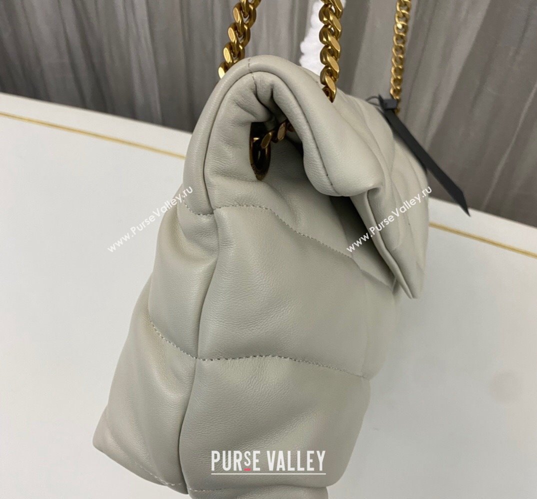 Saint Laurent puffer small Bag in nappa leather 577476 Vintage White/Gold (nana-24010929)