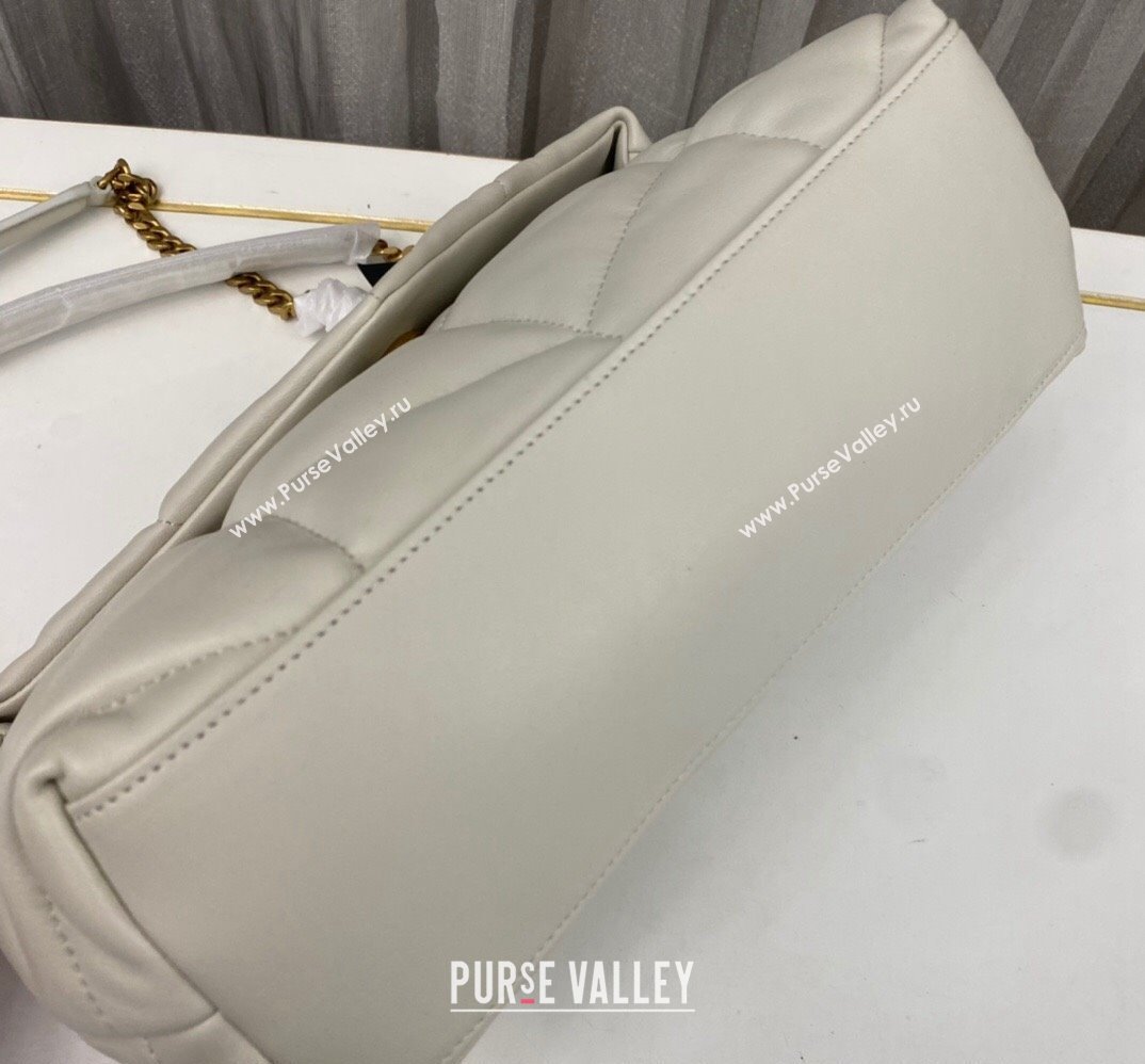 Saint Laurent puffer small Bag in nappa leather 577476 Vintage White/Gold (nana-24010929)