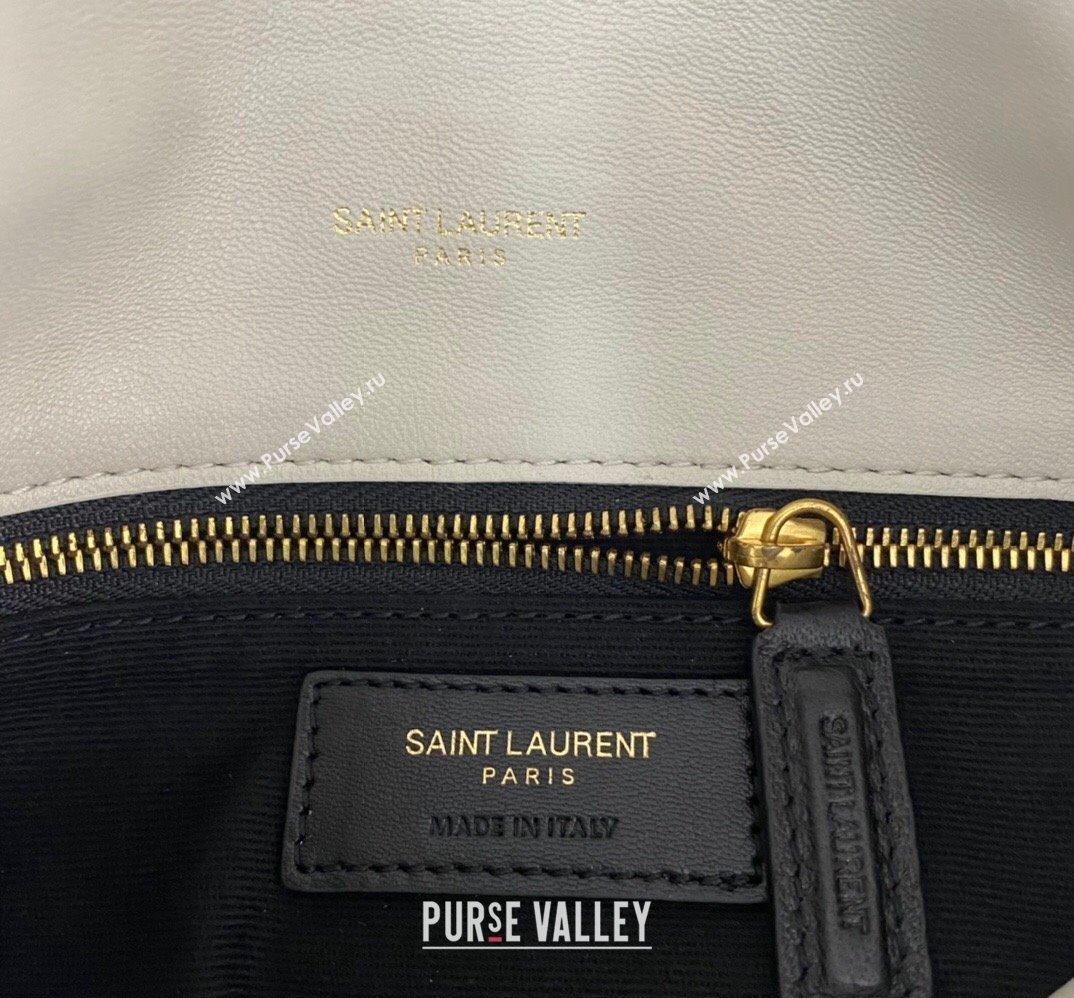 Saint Laurent puffer small Bag in nappa leather 577476 Vintage White/Gold (nana-24010929)