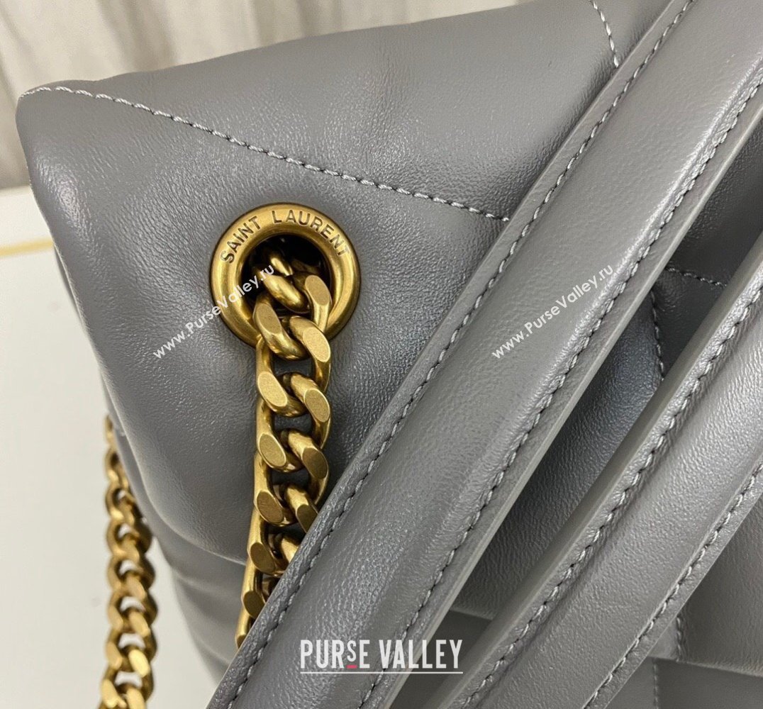 Saint Laurent puffer medium Bag in nappa leather 577475 Gray/Gold (nana-24010906)