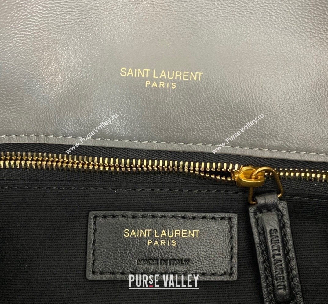 Saint Laurent puffer medium Bag in nappa leather 577475 Gray/Gold (nana-24010906)