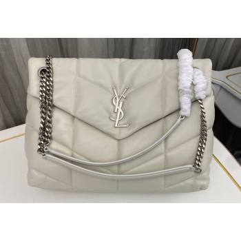 Saint Laurent puffer medium Bag in nappa leather 577475 Vintage White/Silver (nana-24010912)