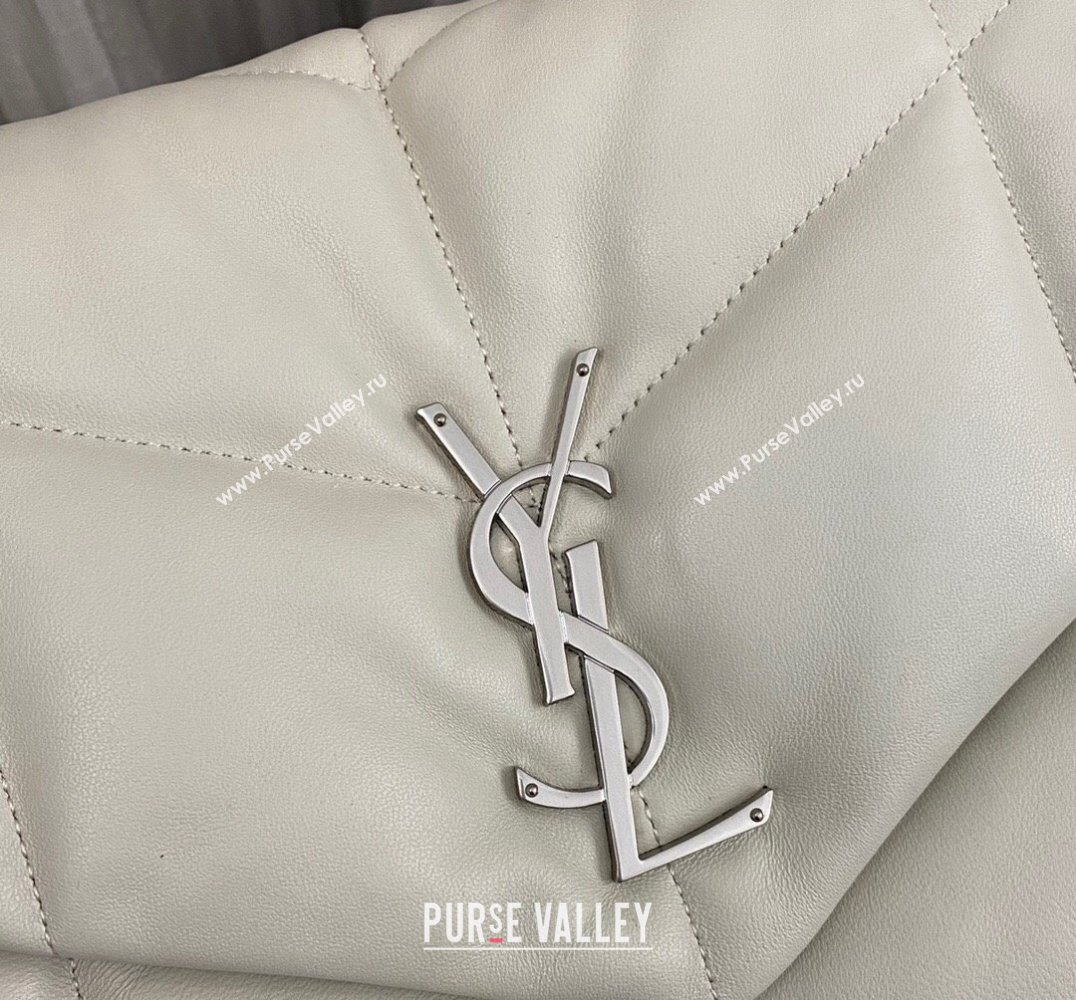 Saint Laurent puffer medium Bag in nappa leather 577475 Vintage White/Silver (nana-24010912)