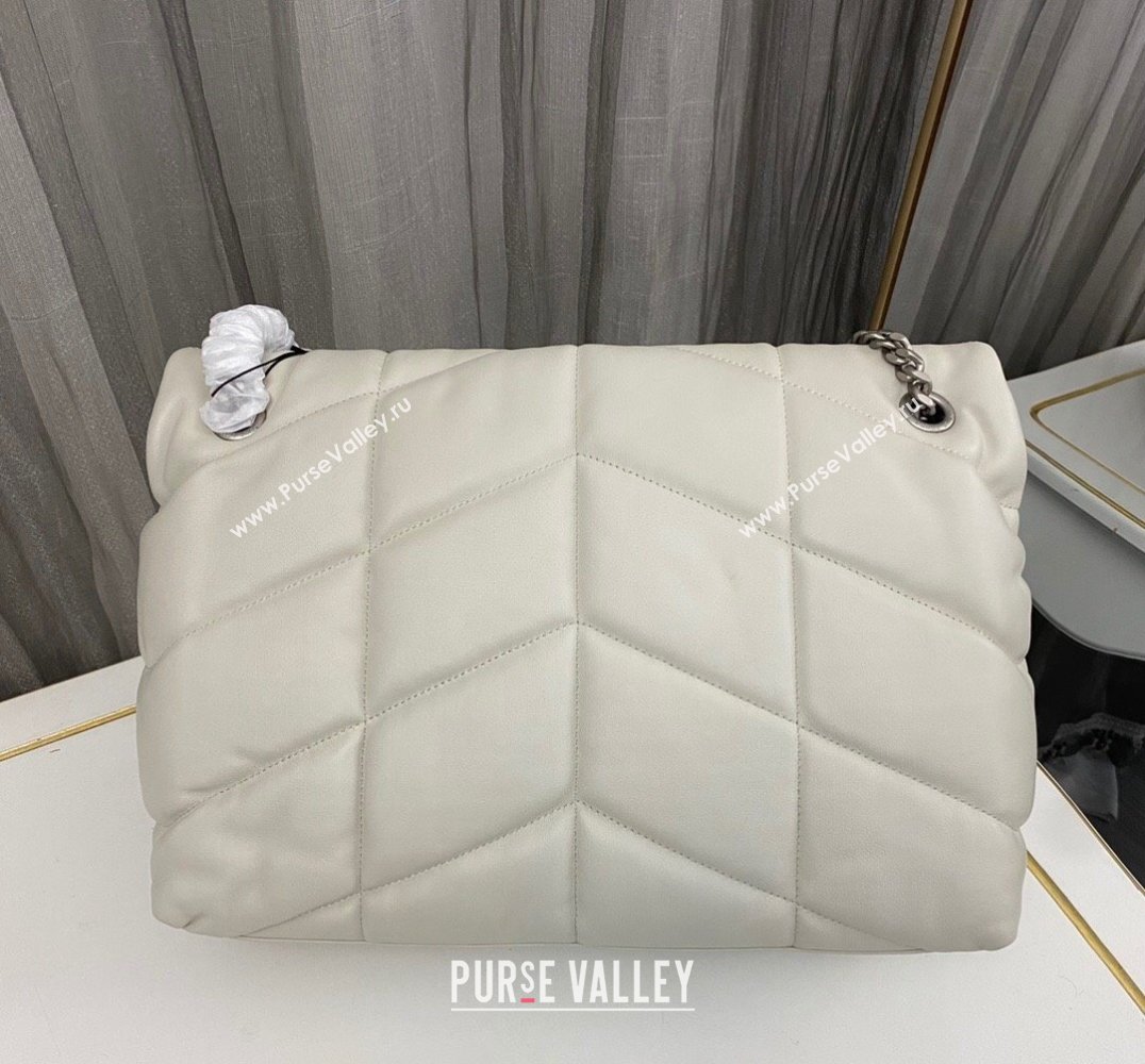 Saint Laurent puffer medium Bag in nappa leather 577475 Vintage White/Silver (nana-24010912)