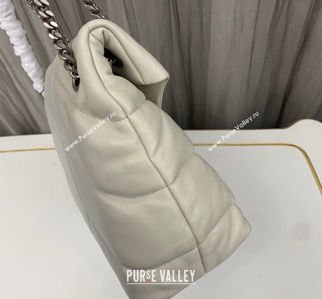 Saint Laurent puffer medium Bag in nappa leather 577475 Vintage White/Silver (nana-24010912)