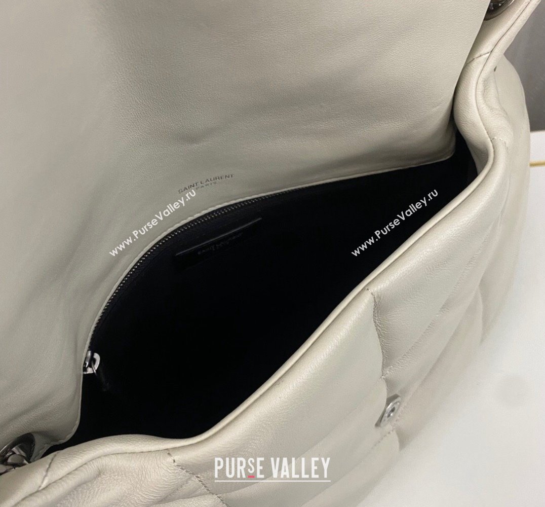 Saint Laurent puffer medium Bag in nappa leather 577475 Vintage White/Silver (nana-24010912)