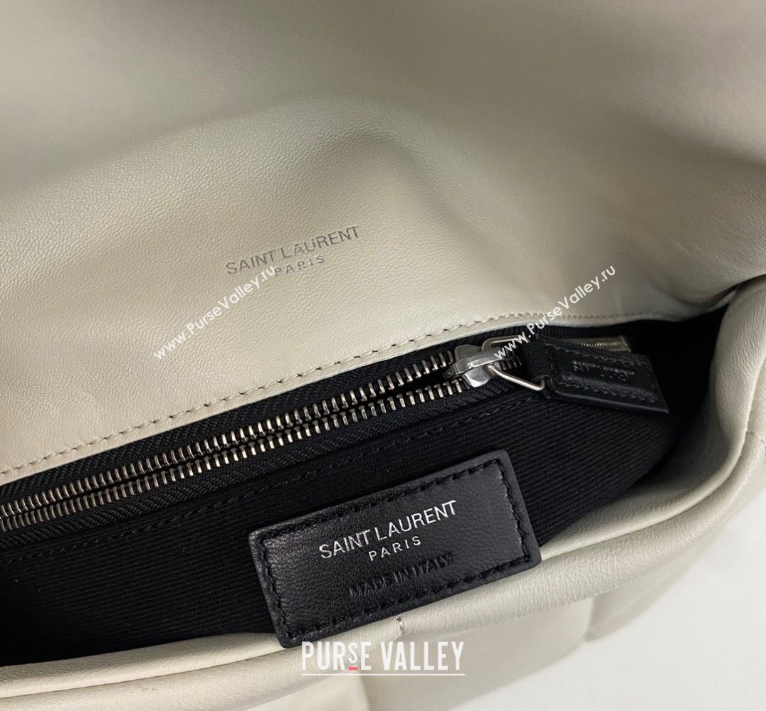 Saint Laurent puffer medium Bag in nappa leather 577475 Vintage White/Silver (nana-24010912)