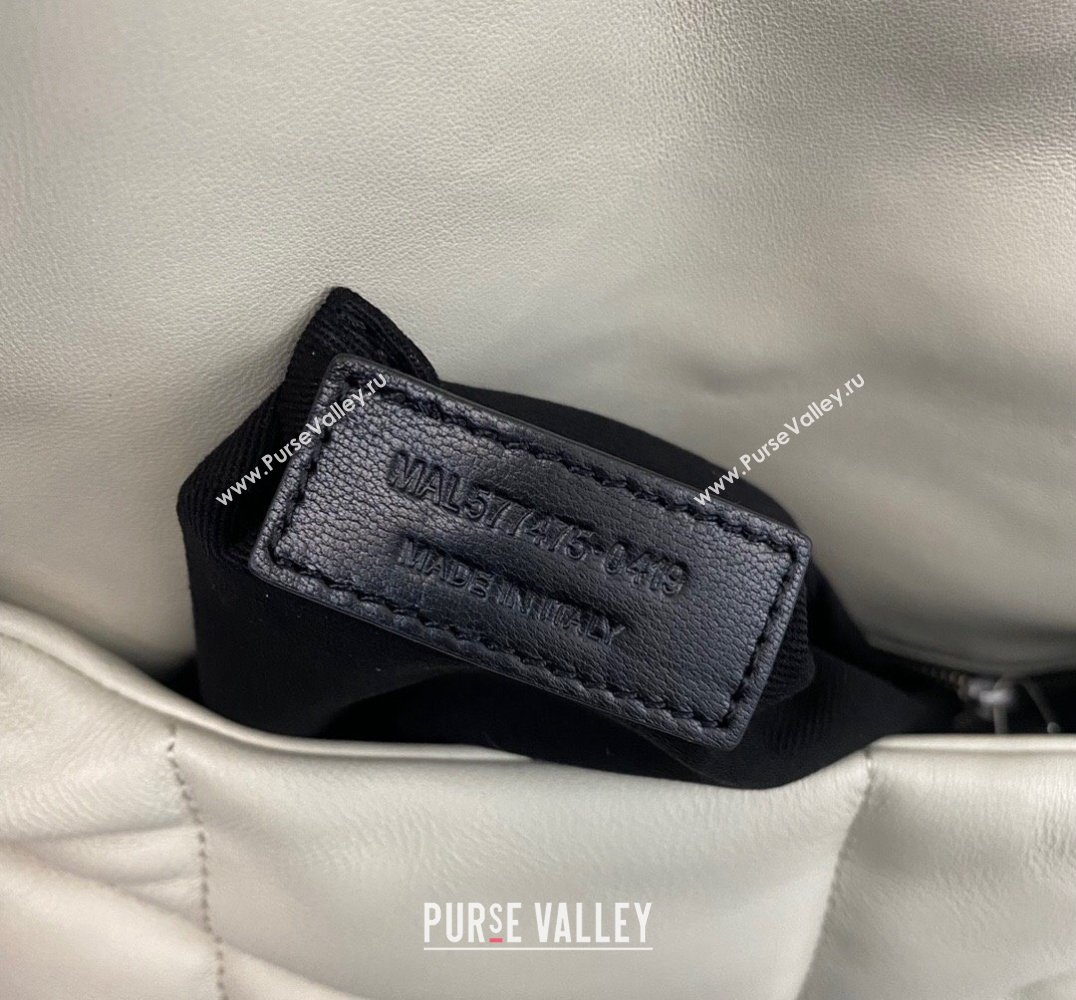 Saint Laurent puffer medium Bag in nappa leather 577475 Vintage White/Silver (nana-24010912)