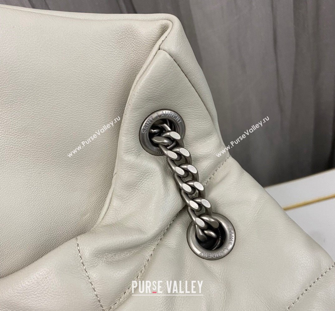 Saint Laurent puffer medium Bag in nappa leather 577475 Vintage White/Silver (nana-24010912)