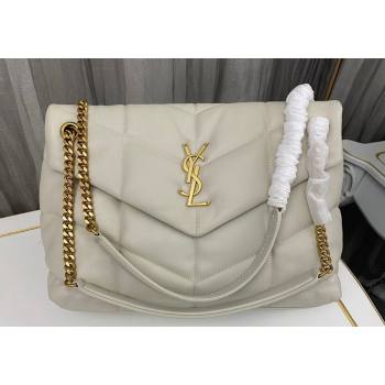 Saint Laurent puffer medium Bag in nappa leather 577475 Vintage White/Gold (nana-24010911)