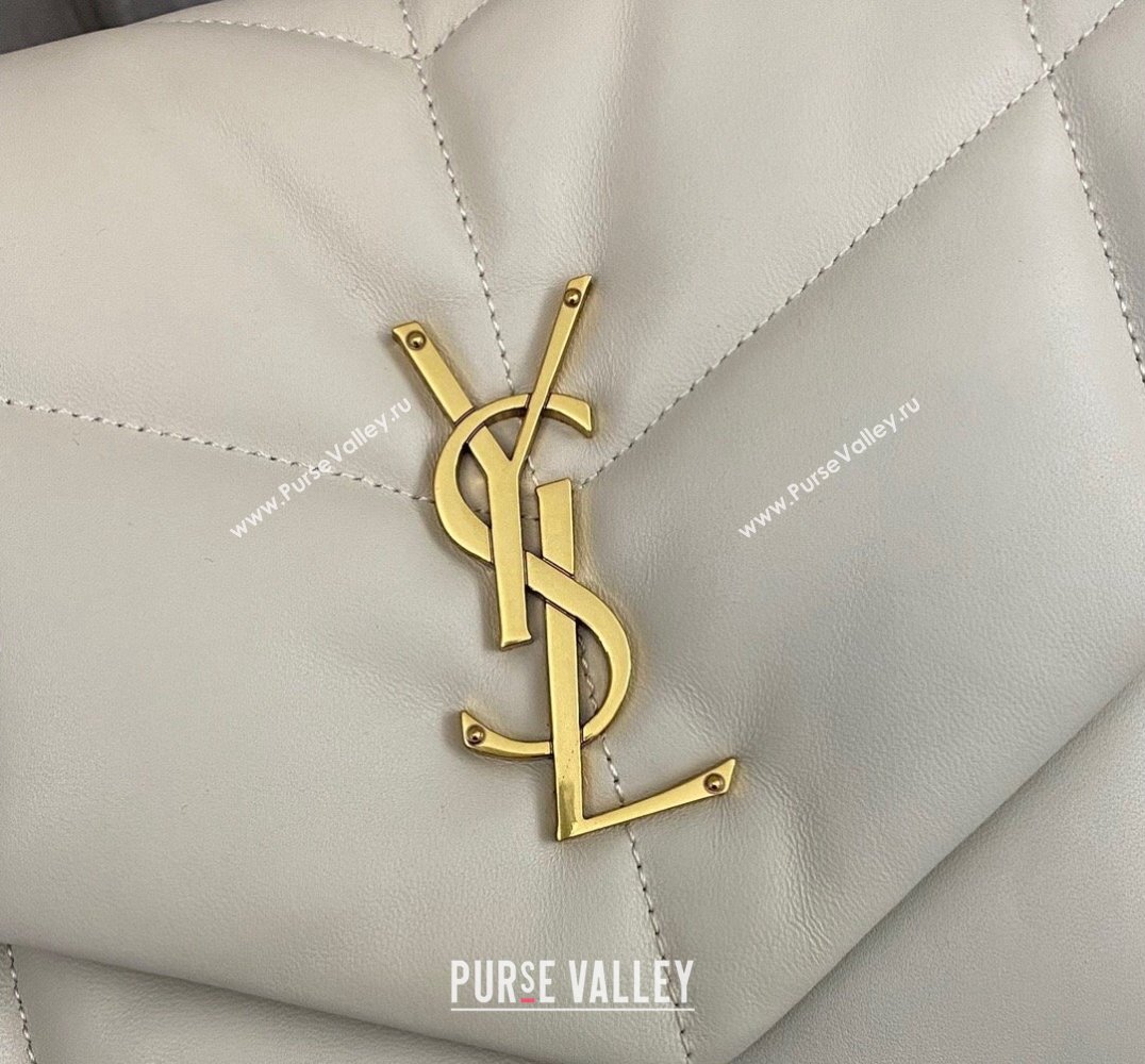 Saint Laurent puffer medium Bag in nappa leather 577475 Vintage White/Gold (nana-24010911)