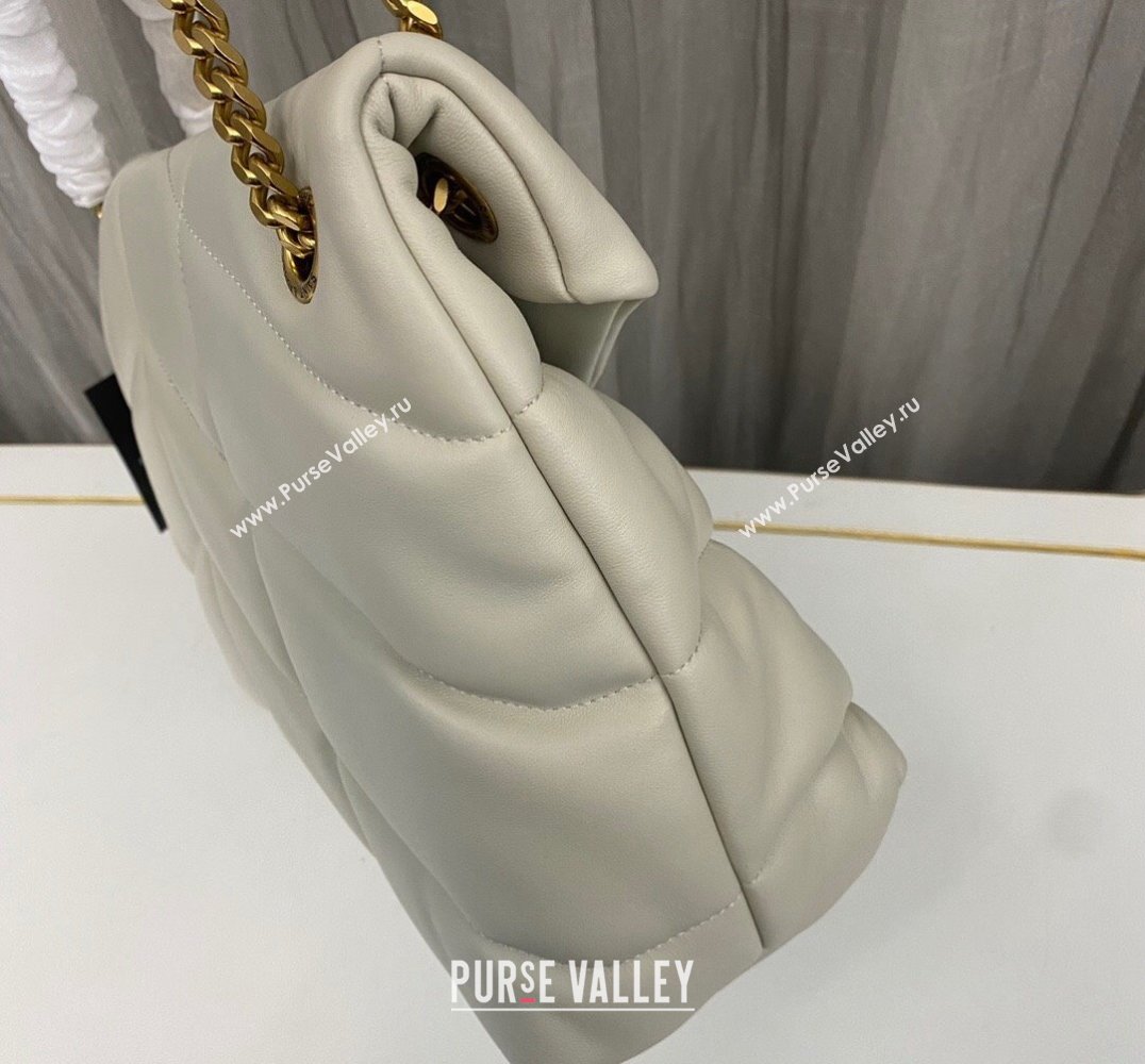 Saint Laurent puffer medium Bag in nappa leather 577475 Vintage White/Gold (nana-24010911)